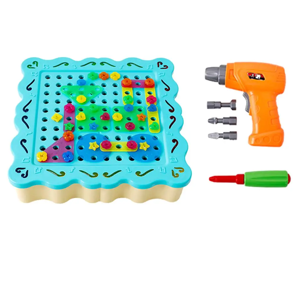 Kids Durable Tool  Set with Electric Drill and Construction Accessories