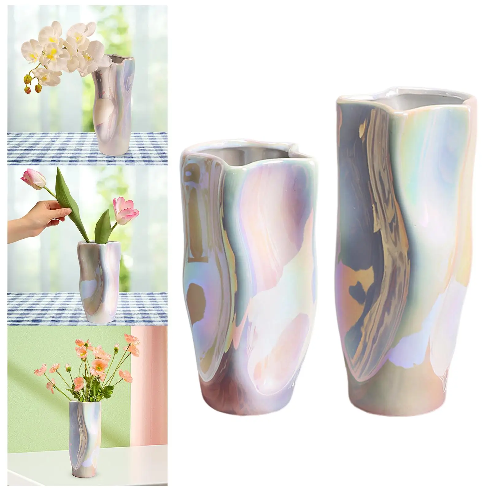 Nordic Style Ceramic Vase Minimalist Countertop Decoration Boho Vase Decorative Vase for Desk Home Shelf Wedding Table