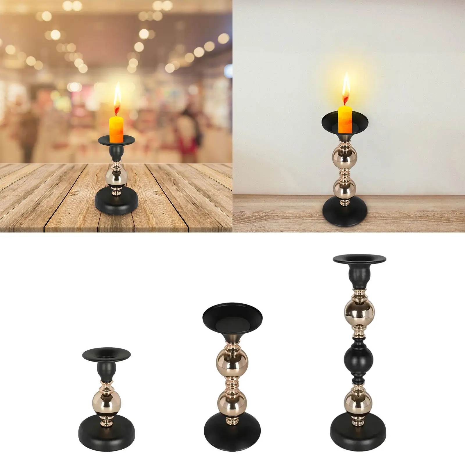 Metal Iron Taper Candle Holder Table Centerpiece Home Decoration Durable for Festive Party Decor Accessory Lightweight