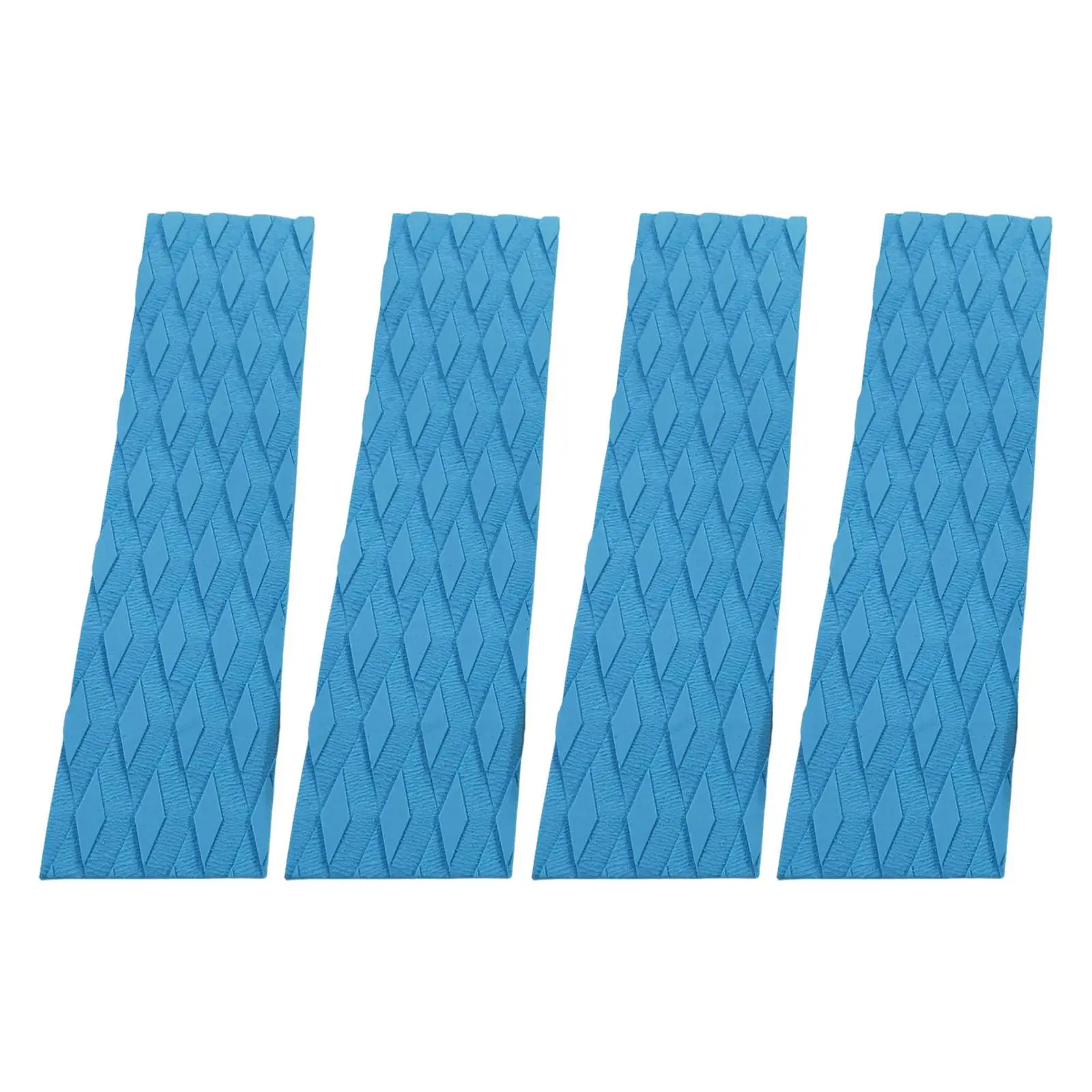 4 Pieces EVA Surfing Surf Skimboard Surfboard Traction Pad Bar Grips Sky Blue/Grey for Longboard Boayboard Accessories