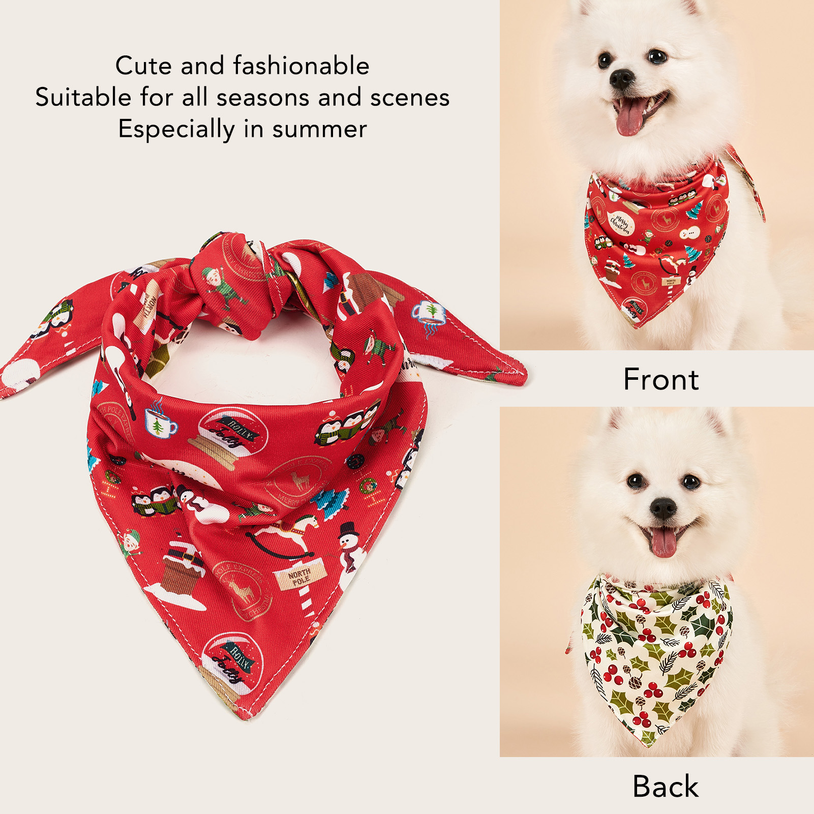 Title 30, Bandanas de noël pour chien, écharpe de père no...