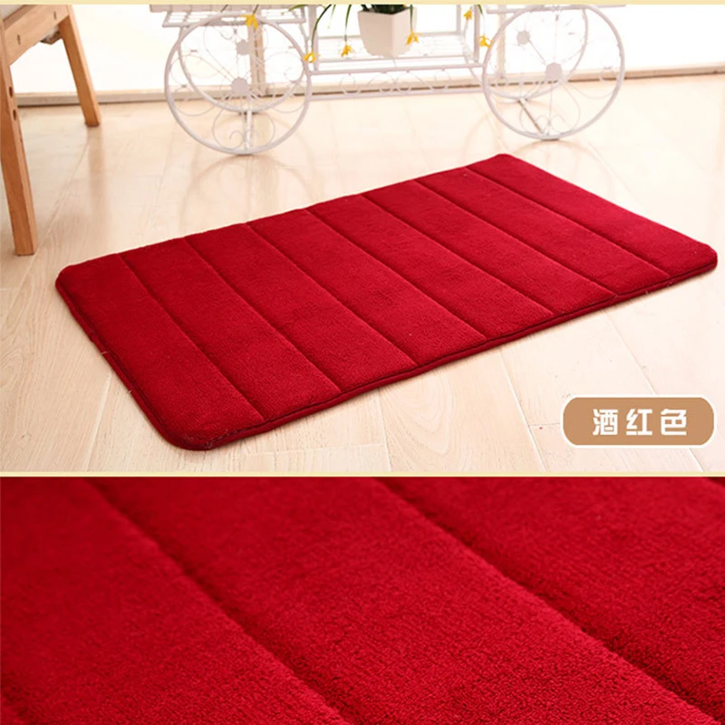 red memory foam bath mat