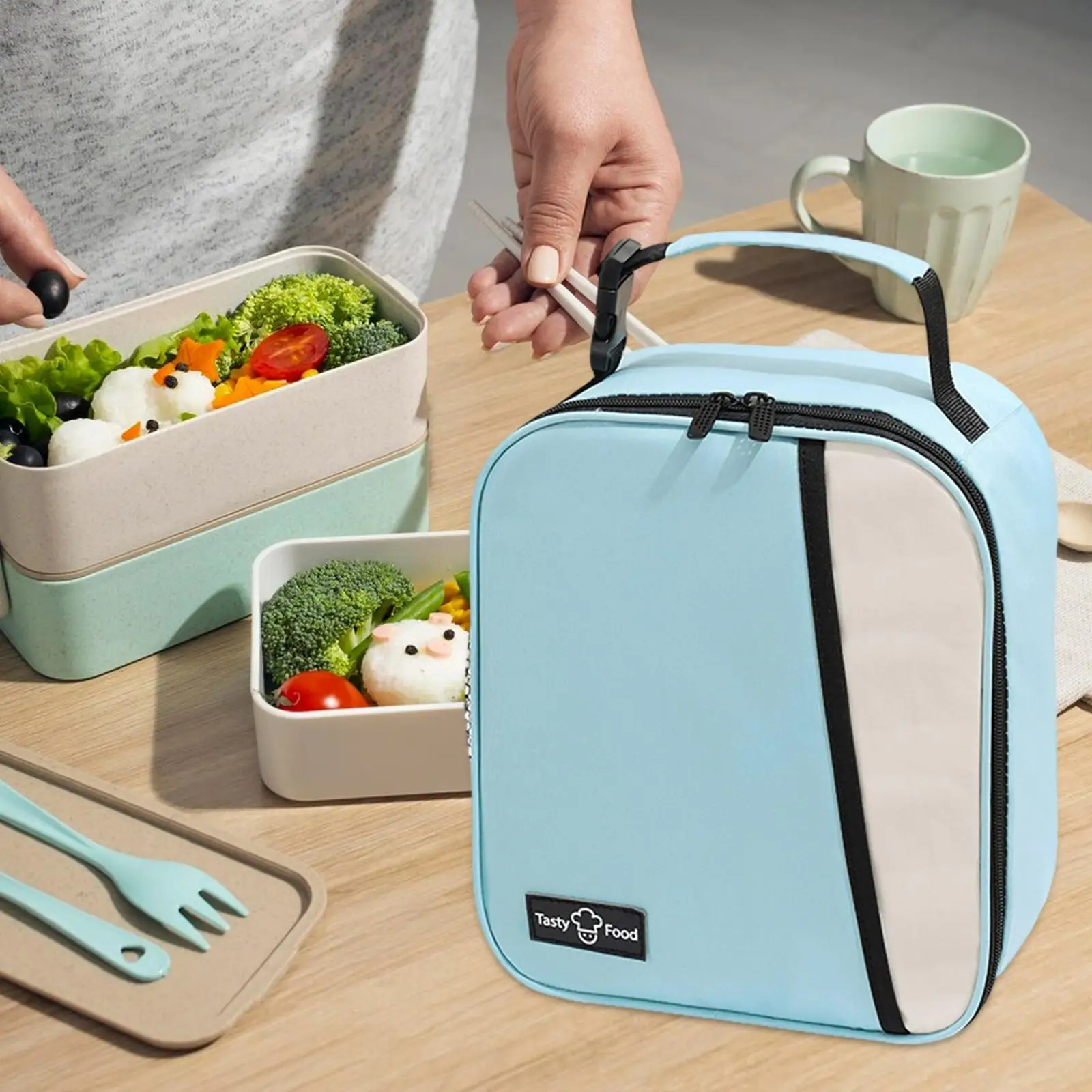 Lunch Box Student Lunch Case Reusable Food Container Thickened Waterproof Food Bento Pouch for Hiking Picnic Beach