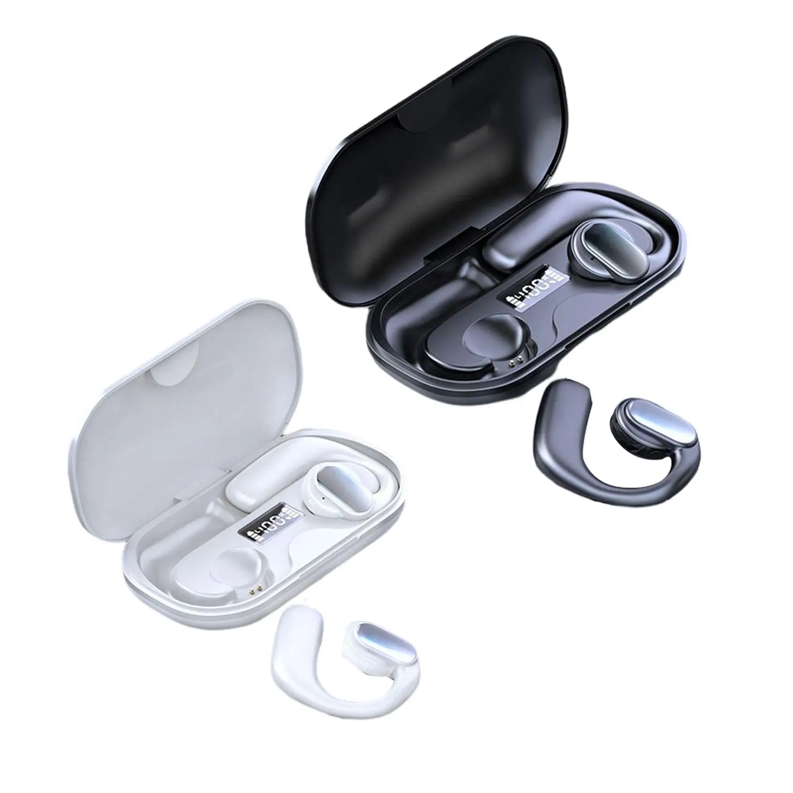 Air Conduction Headphone Ear Hook Earphones Handsfree Calling with Charging Case Noise Cancelling Headset for Working Travel Gym