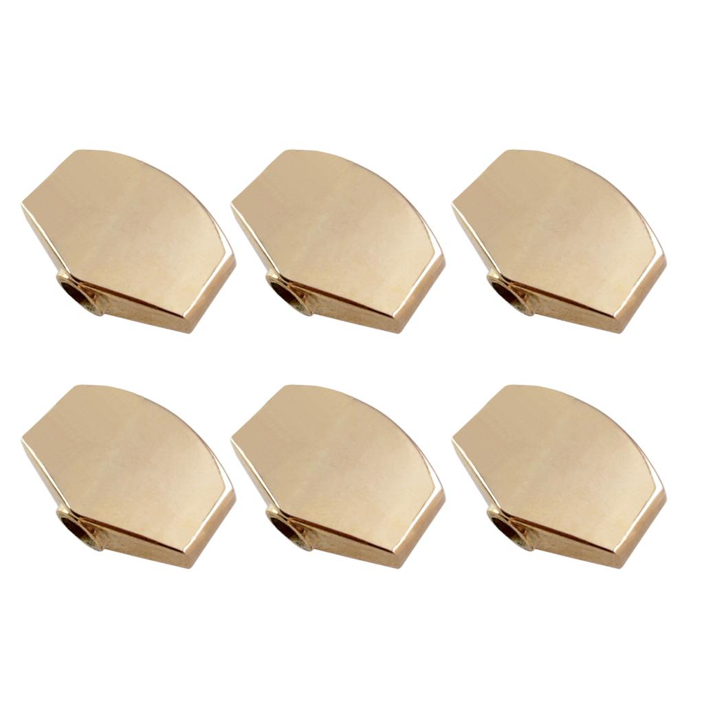 Pack of 6 Zinc Alloy Tuning Peg Buttons Caps Large Square Golden for Acoustic Classical Guitar Parts DIY