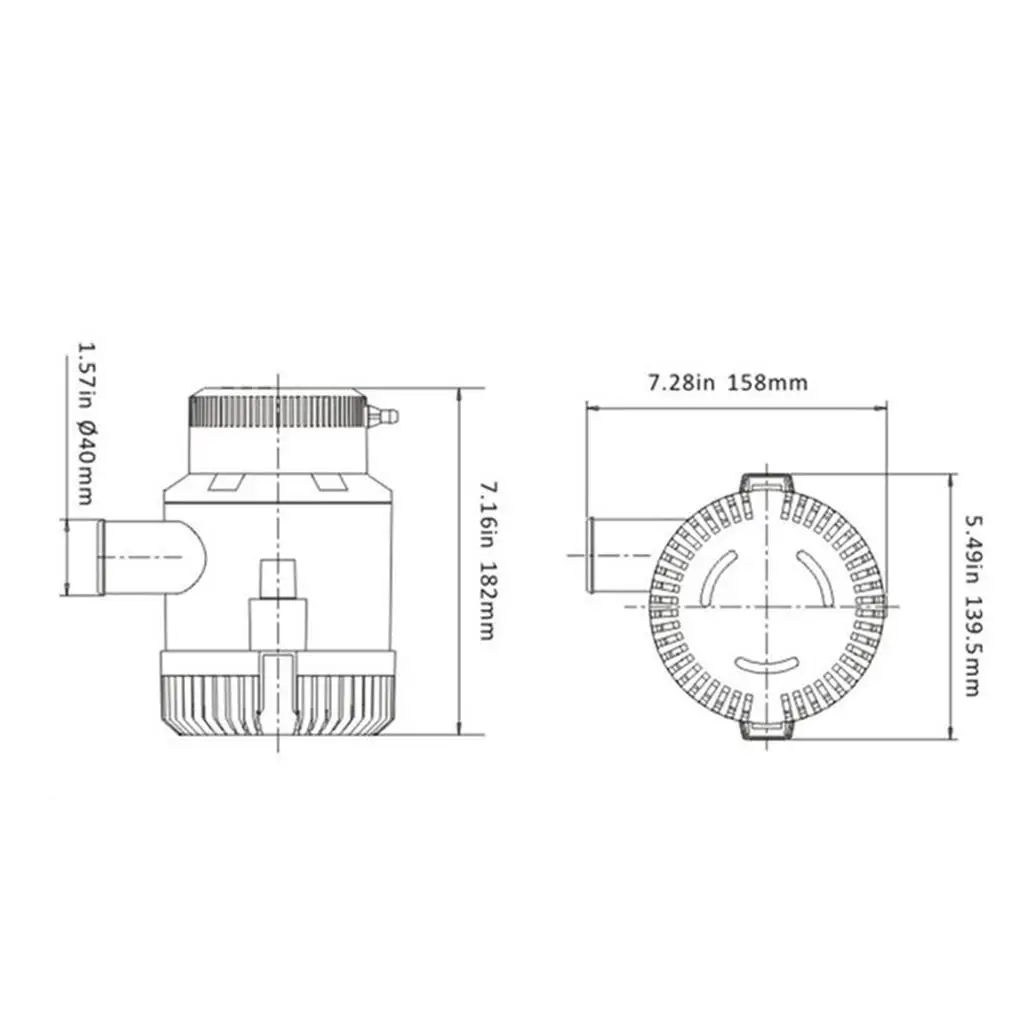 12V 24V Electric Bilge Boat Pump Marine Water Pump Full Submersible Yacht Boat Bilge Plumbing