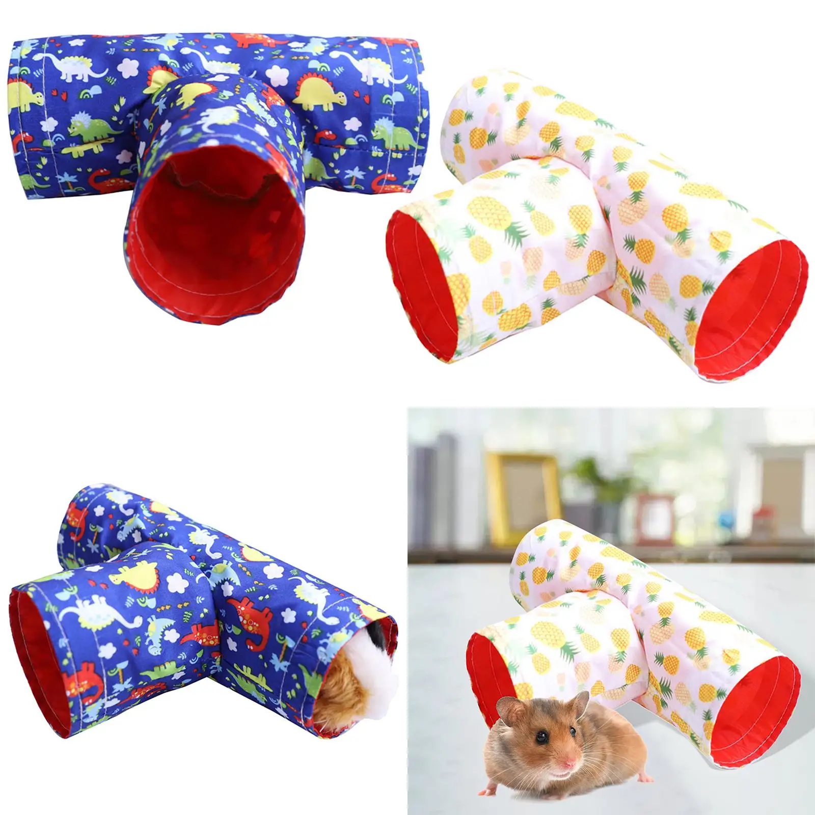 Pet Guinea Pig Tunnel Tube Hideout Toy for Hamster Gerbil Rat Sugar Glider