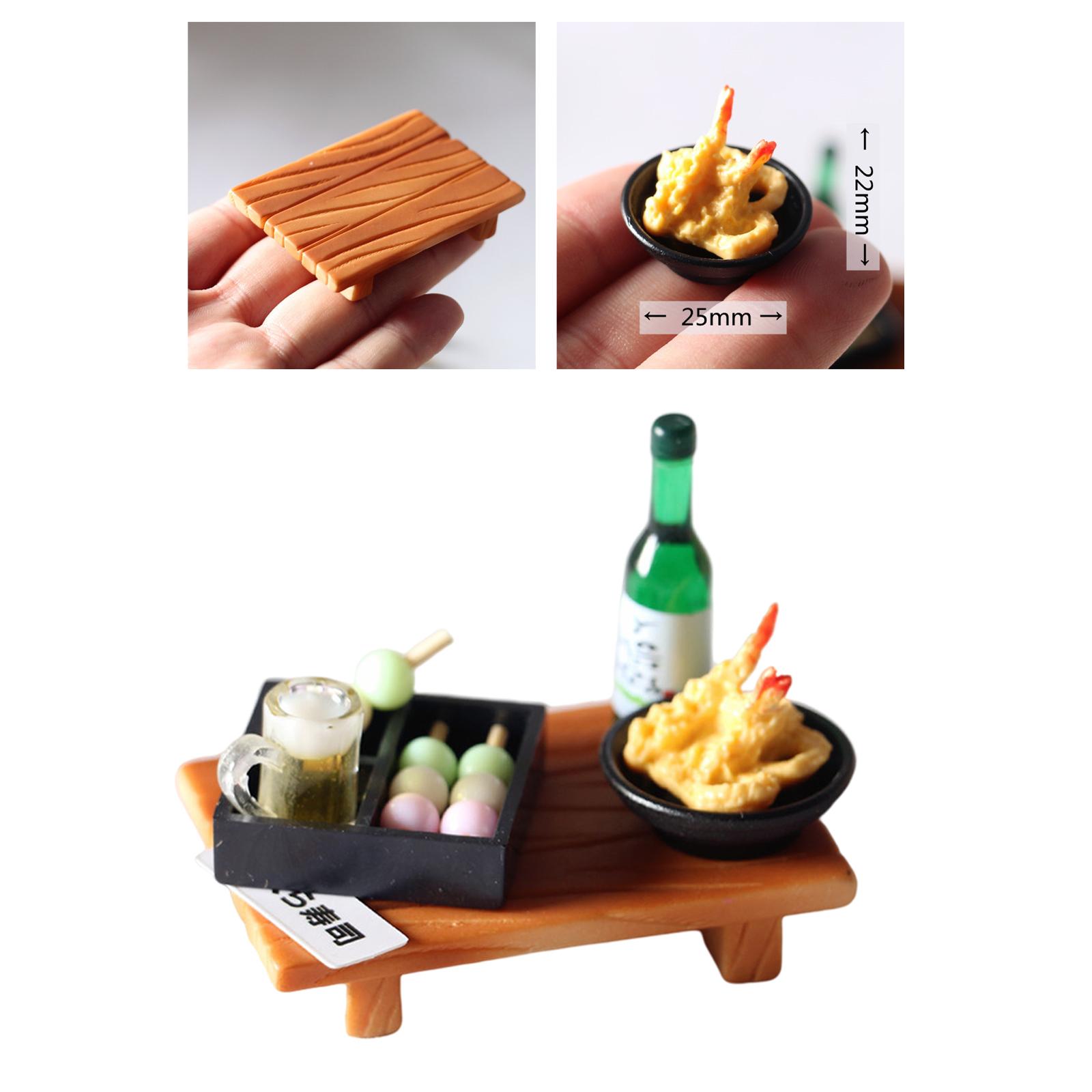 1:12 Scale Dollhouse Food Toy Dollhouse Miniature Bento Japanese Sushi Fish Ball, Kitchen Play Food, for Children Birthday Gifts