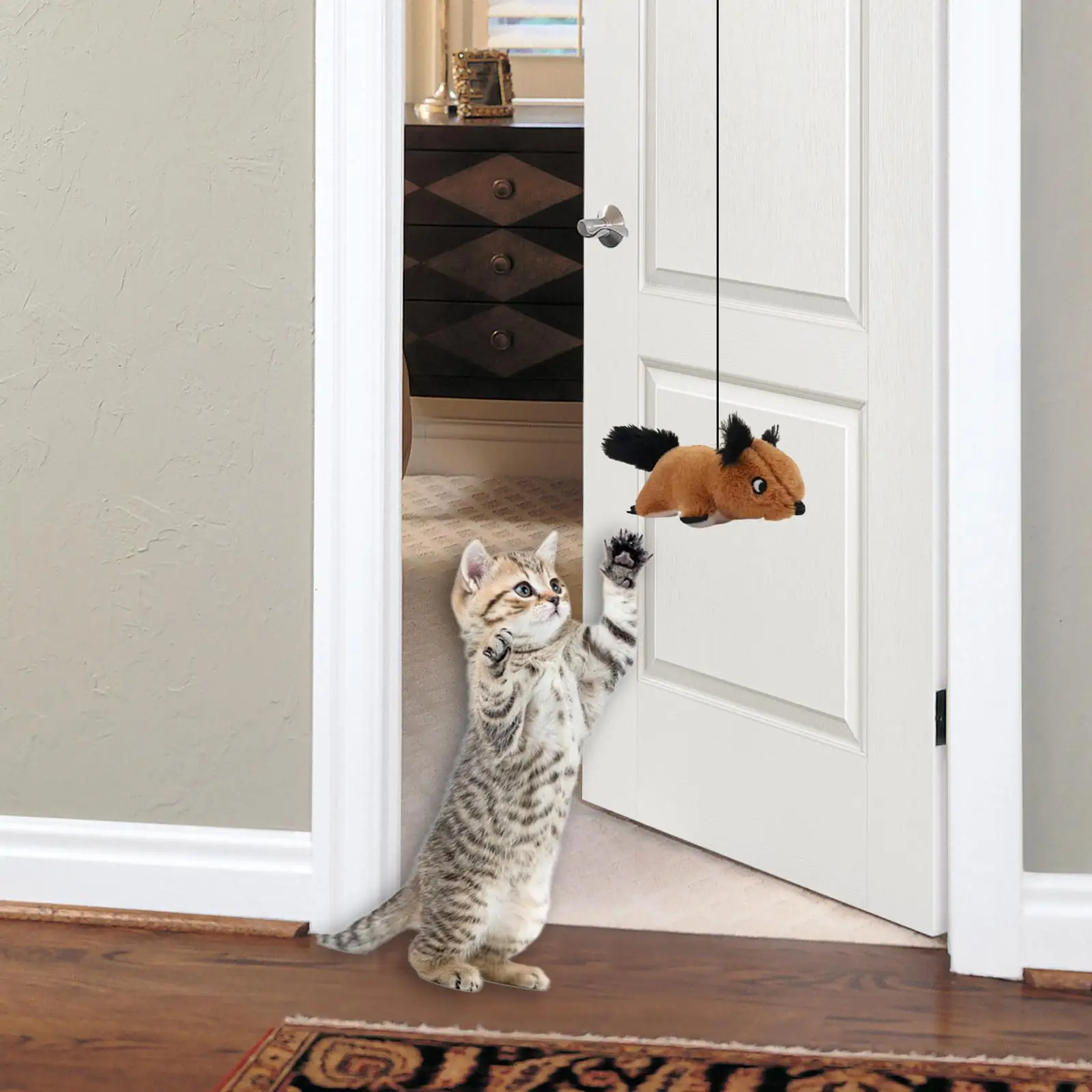 Pets Interactive Toy Soft Pet Supplies Hanging Door Kitten Toy Self Play Cat Toys for Indoor Cats Hanging Cat Toy Squirrel Toy