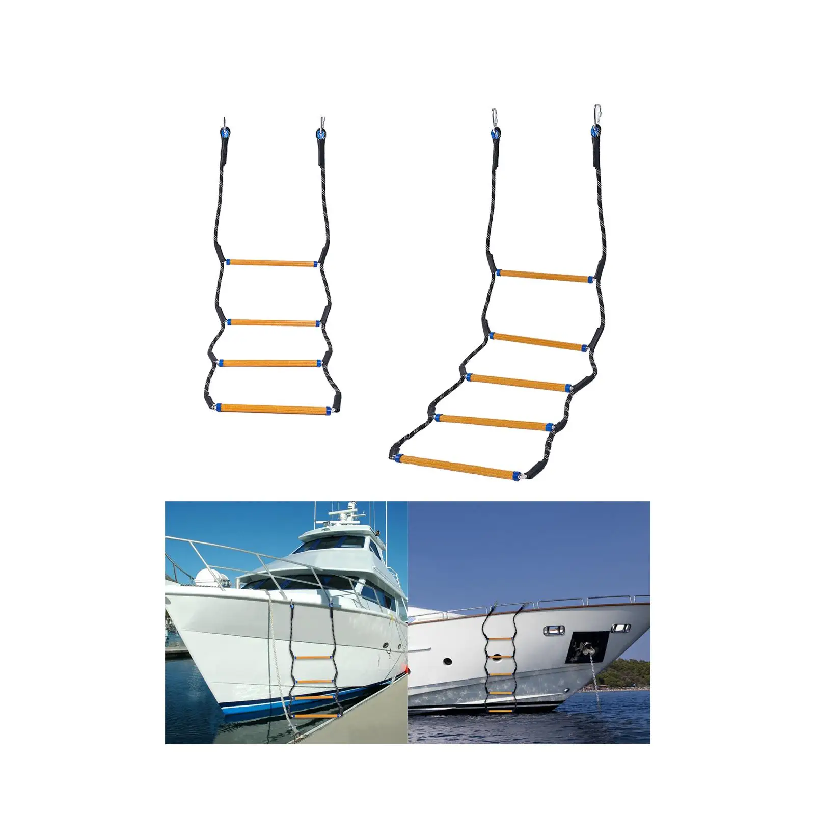 Boat Rope Ladder, Portable Boat Rope Ladder Extension, Fishing Rope Boarding