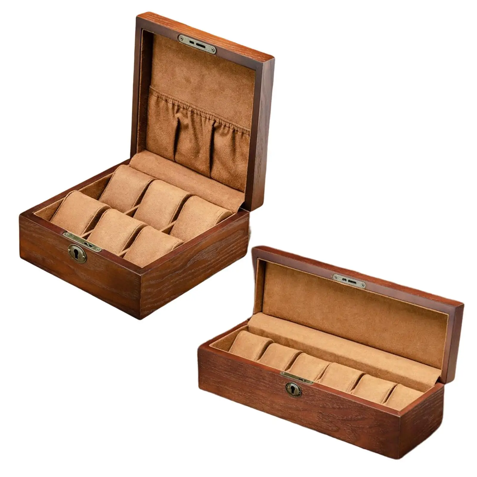 Luxury 6 Slot Wood Watch Box with Removable Pillows Watch Bracelet Display Watch Display case Organizer Birthday Gift