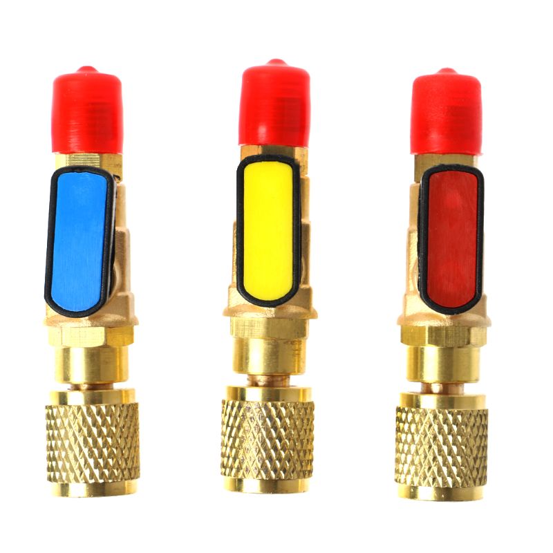R22 Kältemittel 1/4 "Stecker Auf 1/4" Female AC Lade Schläuche Gerade Ball Ventile – Detail 2
