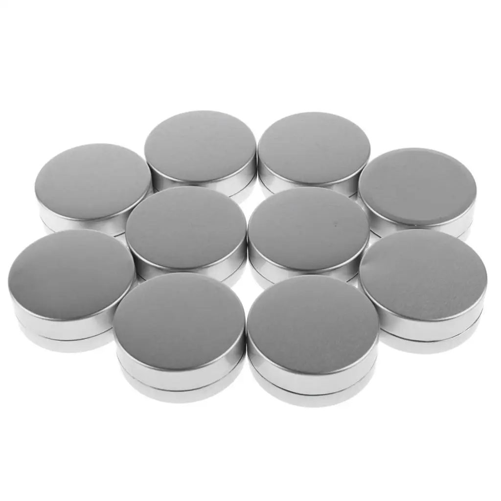 10 Pieces 10g Empty Round Aluminum Tin Storage Jar Cosmetics   Screw Top Lids   Salves