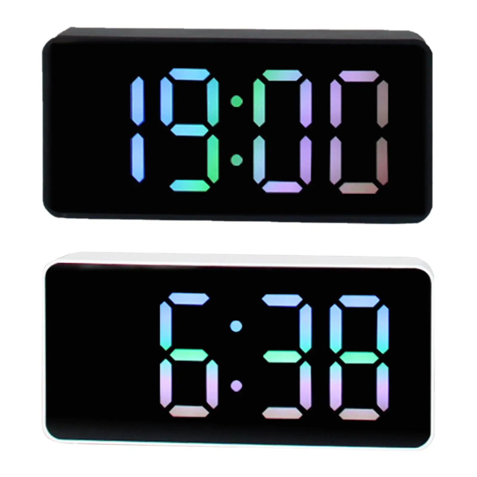 Digital alarms Clock 12/24H Voice Control Calendar USB Charging Electronic Clock Desk Clock for Bedside Cafe Home Living Room