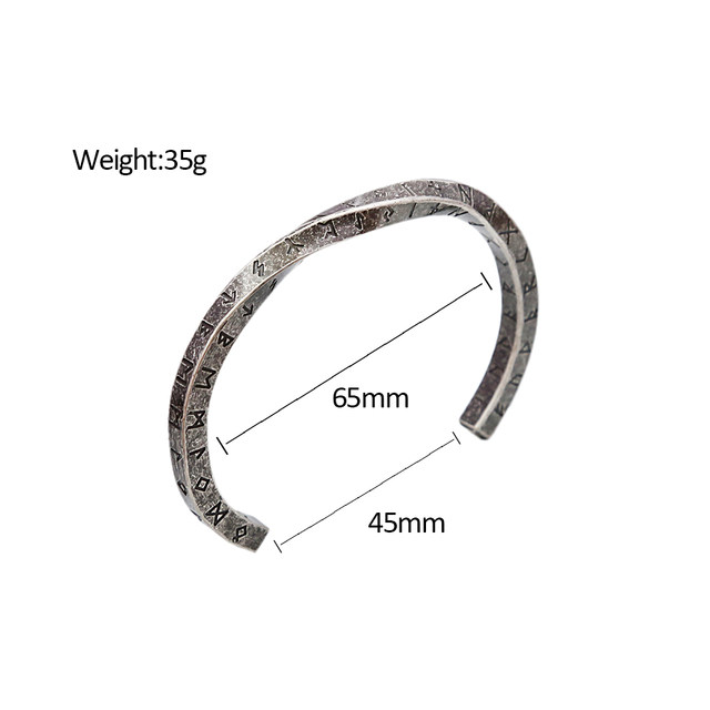 Bracciale Vichingo Uomo In Acciaio Inossidabile - Design Mobius Con Rune Nordiche