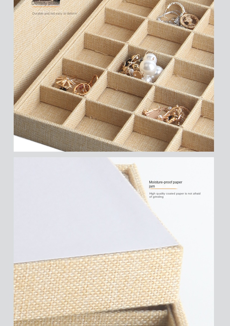 Handmade Burlap Jewelry Display Box Eco-Friendly Storage for Earrings Bracelets And Rings