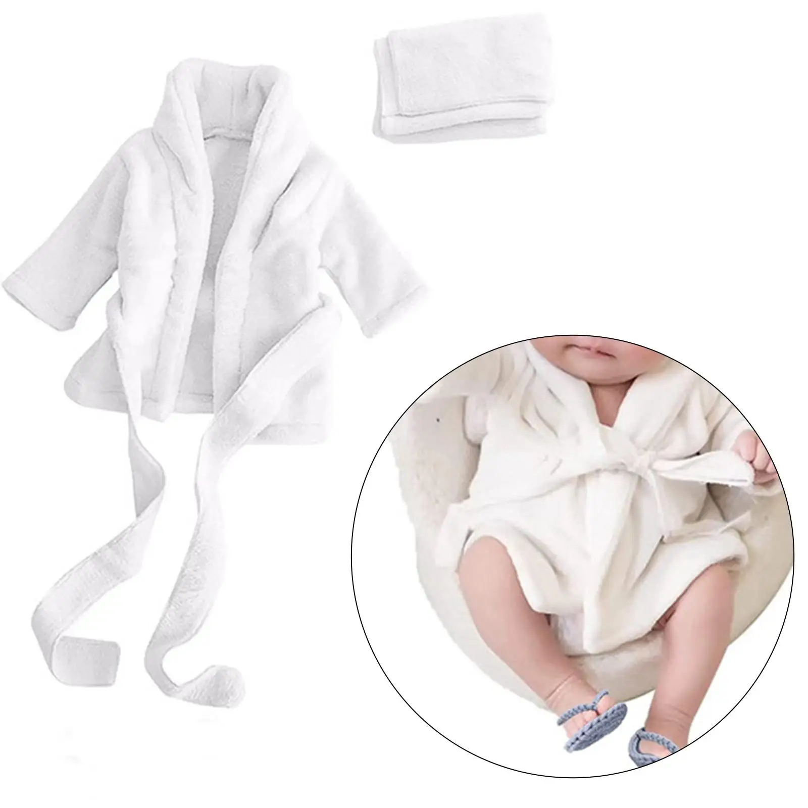 Baby Photography Prop Bathrobe Outfits Photoshoot Prop for Infants Baby