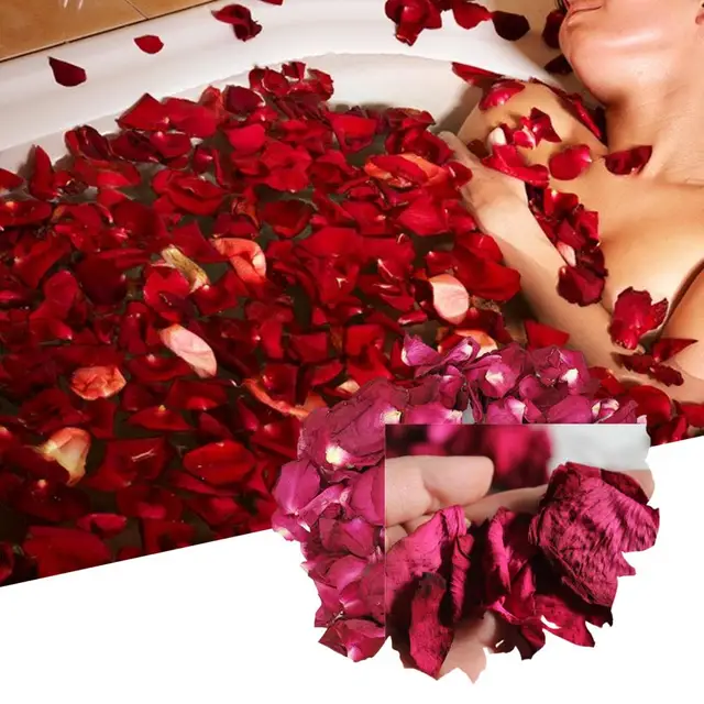3 pack petali di fiori di rosa essiccati per bagno Spa e doccia