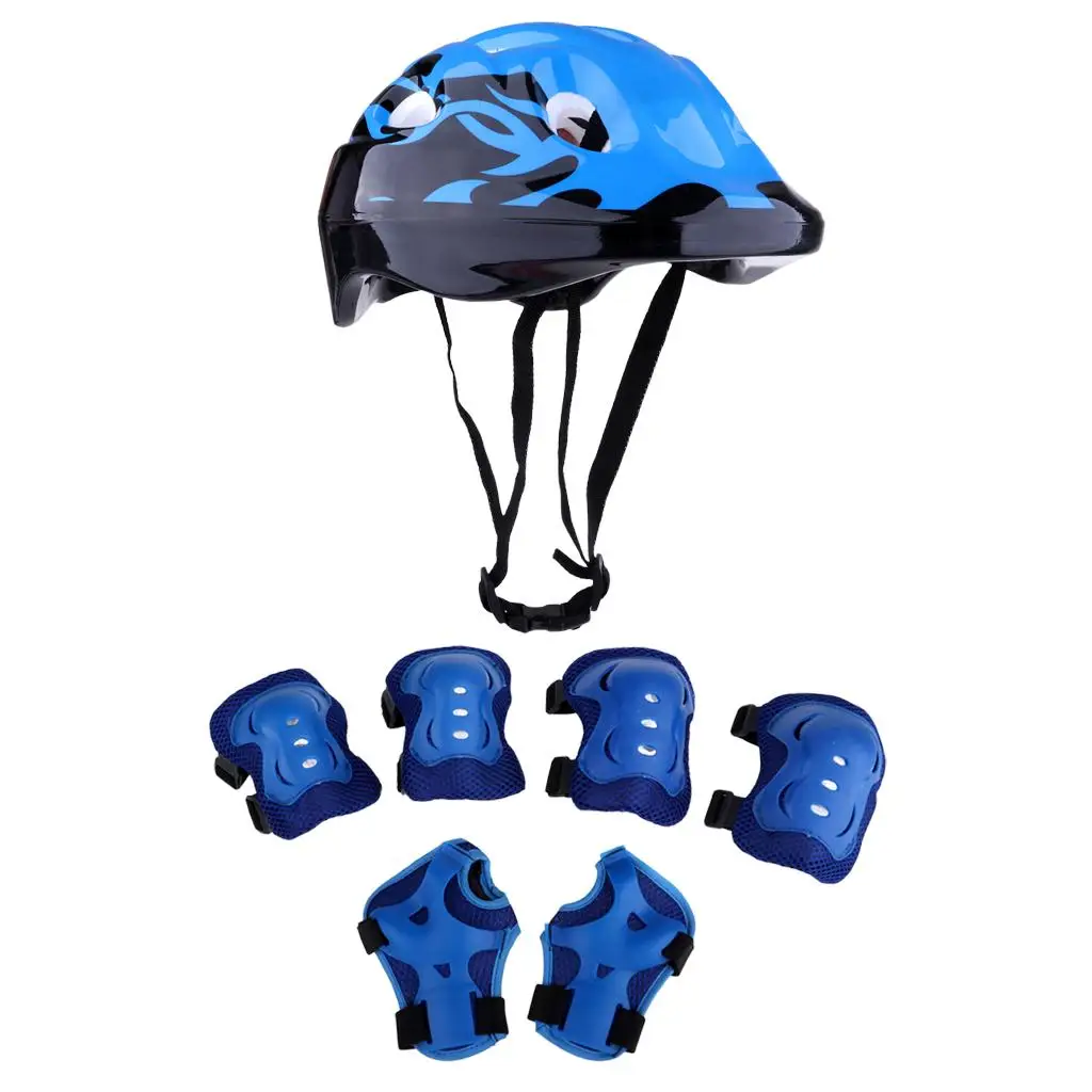 7pcs 8-62cm Helmet with Knee Elbow & Wrist Pads Set for Skateboard, Bicycle, Inline / Roller Skating 