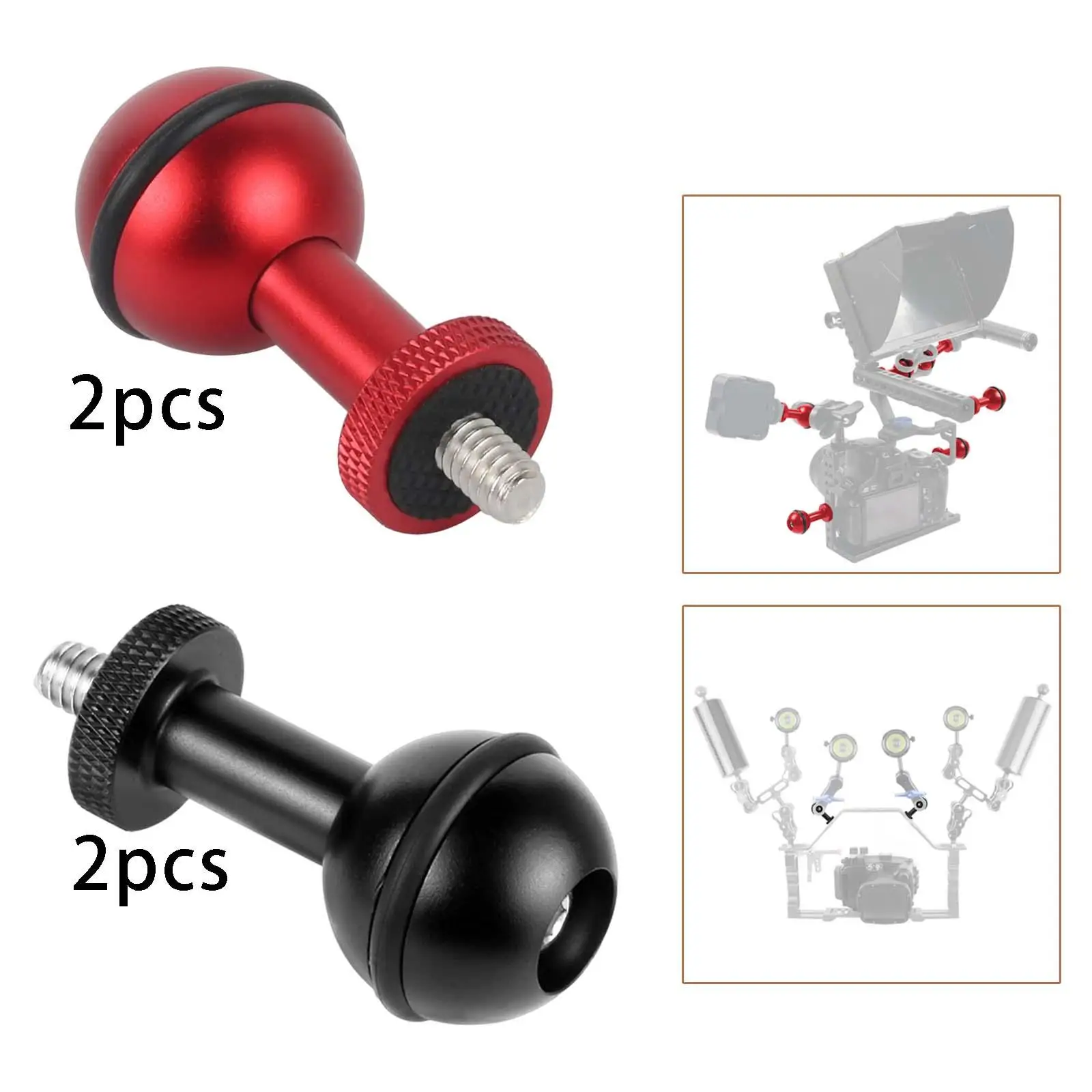 1inch Ball Head Adapter Photography Bracket Parts Fixed Mount Camera Screw Mount Adapter Parts for Camera Underwater Diving