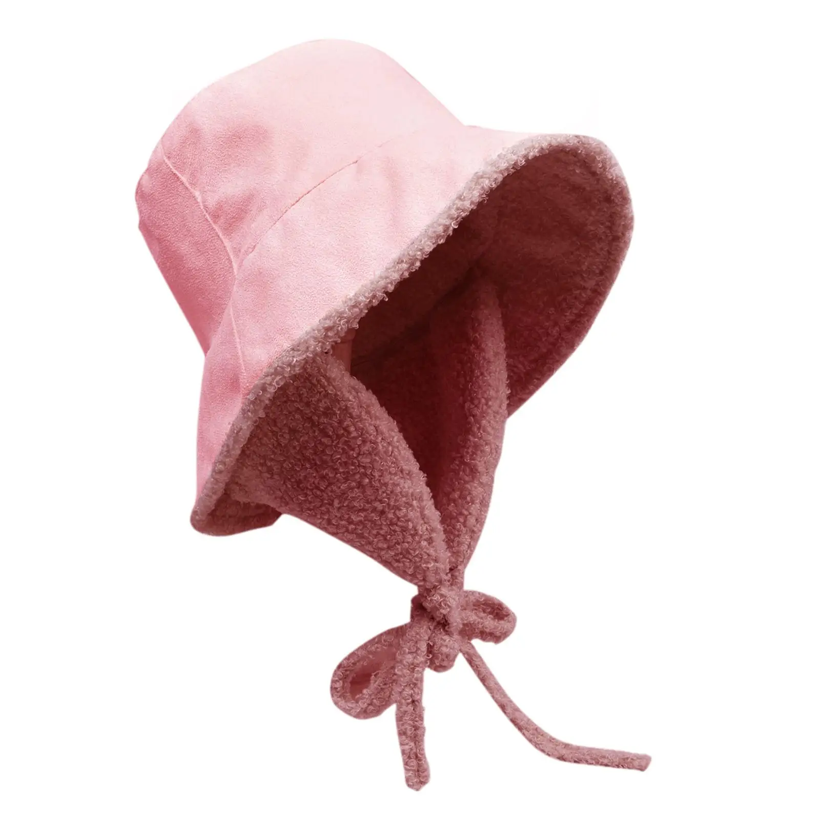 Warm Winter Hat with Ear Protection Fisherman Hat Furry Soft Casual Plush Bucket Hat for Outdoor Camping Hiking Travel