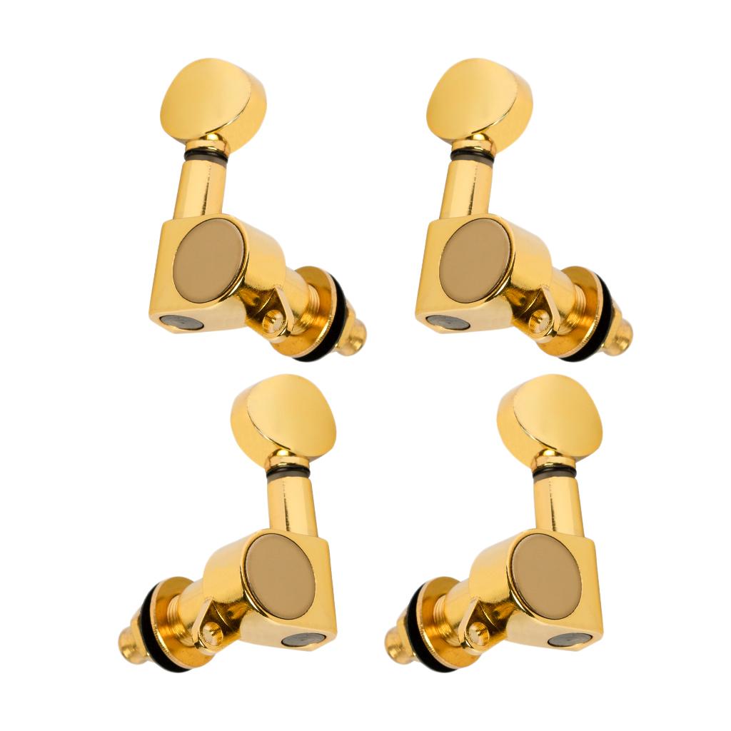 2L + 2R Ukelele Machine Heads Tuning Pegs Tuning Pegs Set for Ukelele, Golden, High Quality