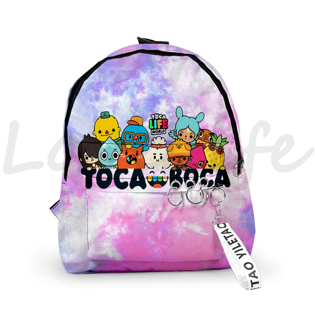 Harajuku Toca Boca 3D Backpack for Women Boys Girls Cartoon Canvas Japanese  Bag Toca Life World Game Men Fashion 12/16 Inch Bags - AliExpress