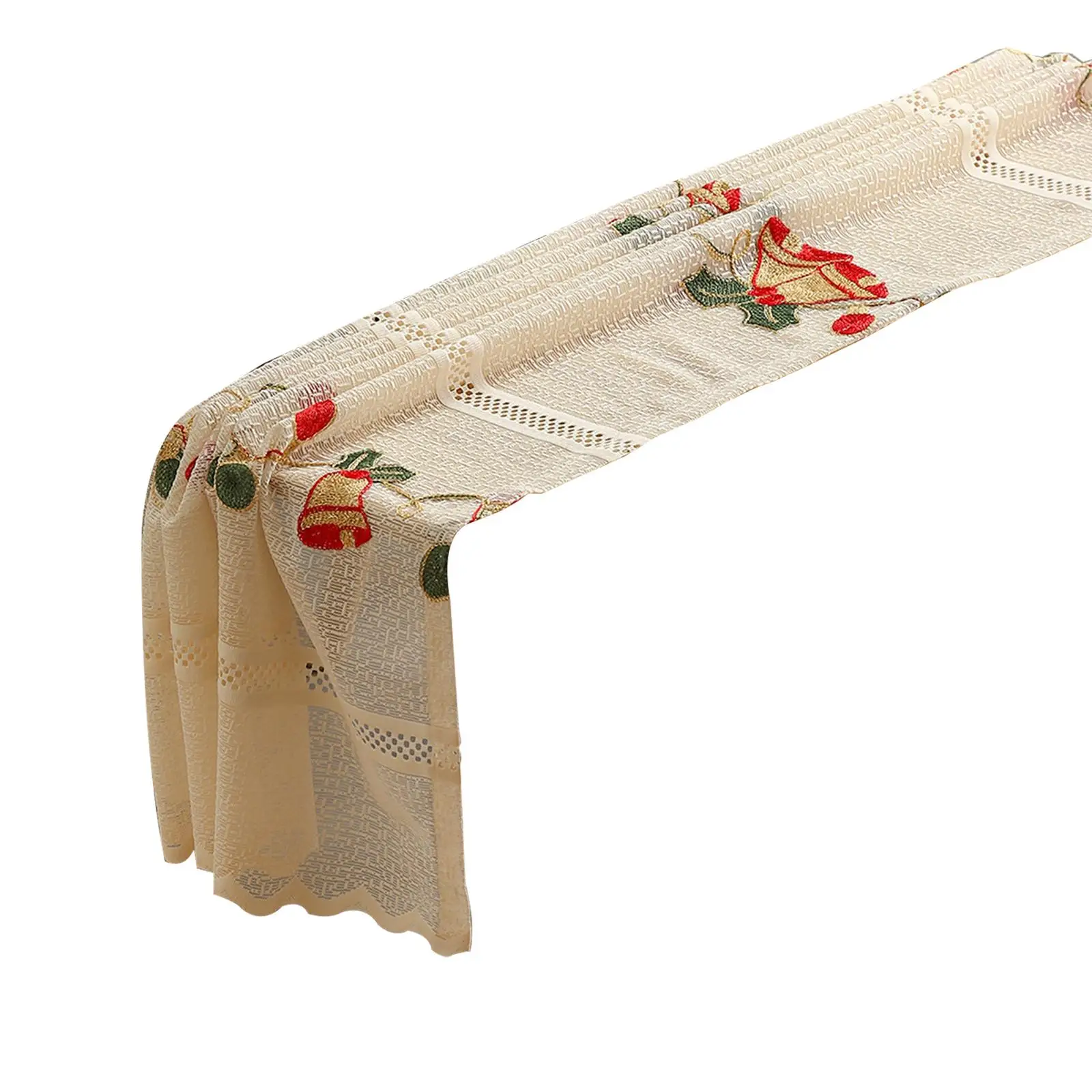 Christmas Tablecloth Rectangle 55 x 94 inch with Bell Pattern Table Cover Table Cloth for Banquet Dining Room Cafe Party Picnic