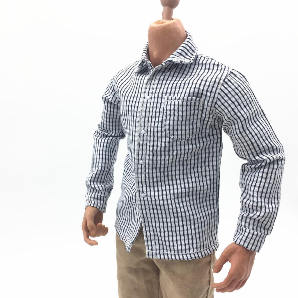 1/6 Scale Male Classic Plaid Shirt Jacket Coat for 12``  Action  