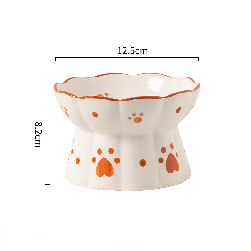 Title 7, Cat Ceramic Food Bowl Elevated Pet Drinking Eat...