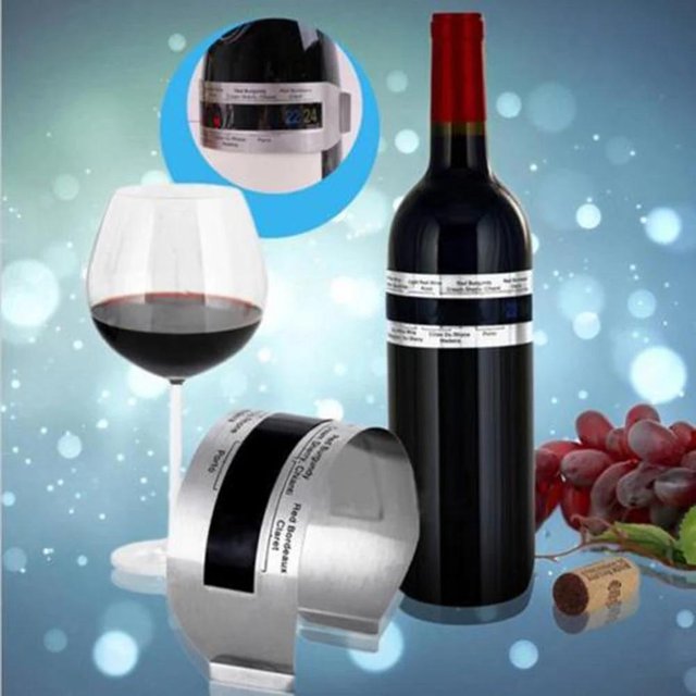 Kitchen Probe 2pcs Wine Thermometer Bracelet Stainless Steel Thermometer Bottle Beer Wine Accessories