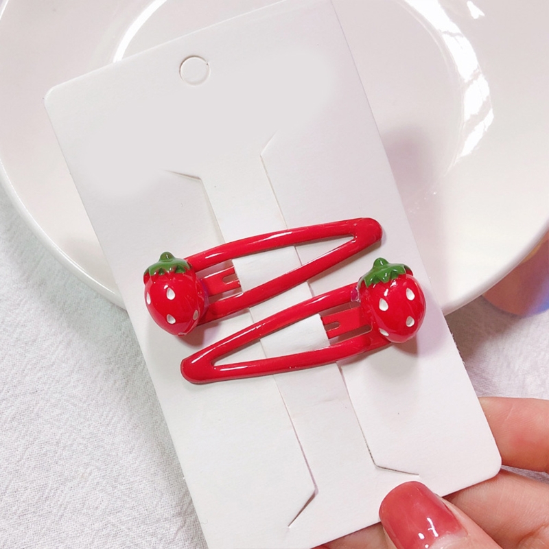 2023 neue Erdbeere Haar Clip Cartoon-Muster Haar Klemme Obst Harz Seite Clip Süße Haarspange Grip Geschenk für Kinder – Detail 5