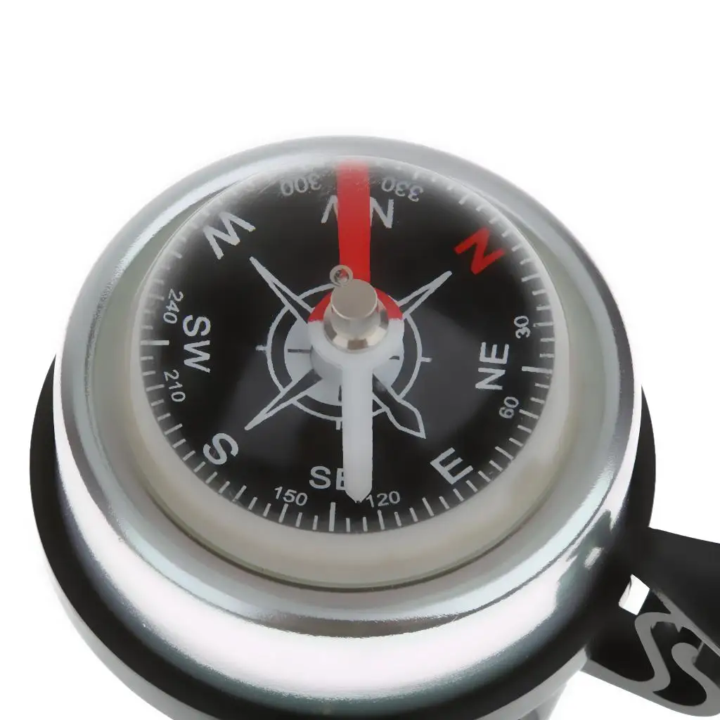 Sliver Bicycle Safety Bicycle Bike Ring Alarm Bell Compass Alloy & Plasitc