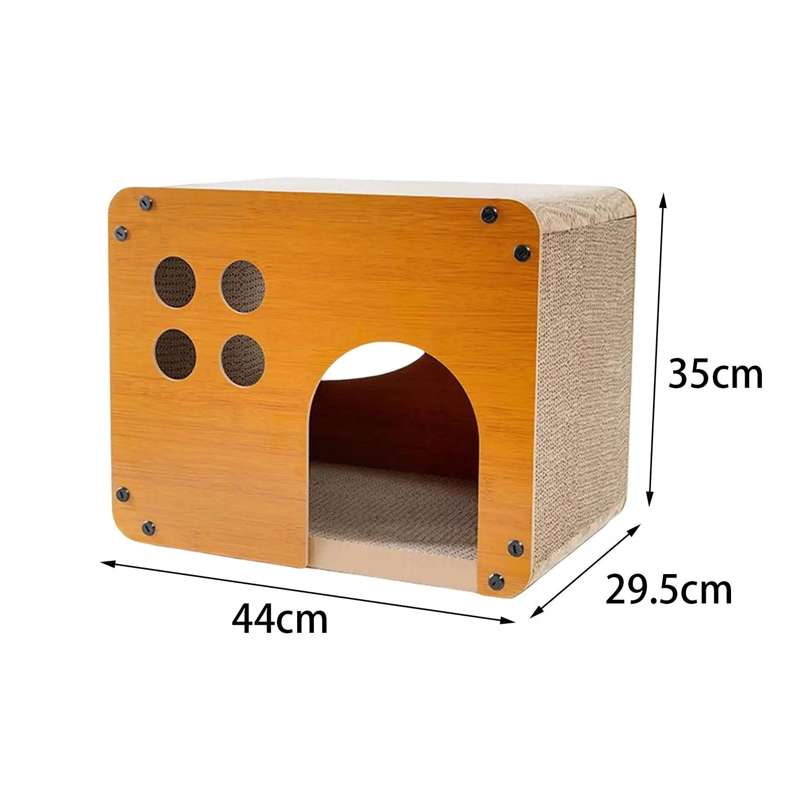 Pets Cave Corrugated Cardboard Breathable Compact Furniture Cat Dog Wood House Sleeping Bed for Puppy Indoor Cats Kitten Rabbits