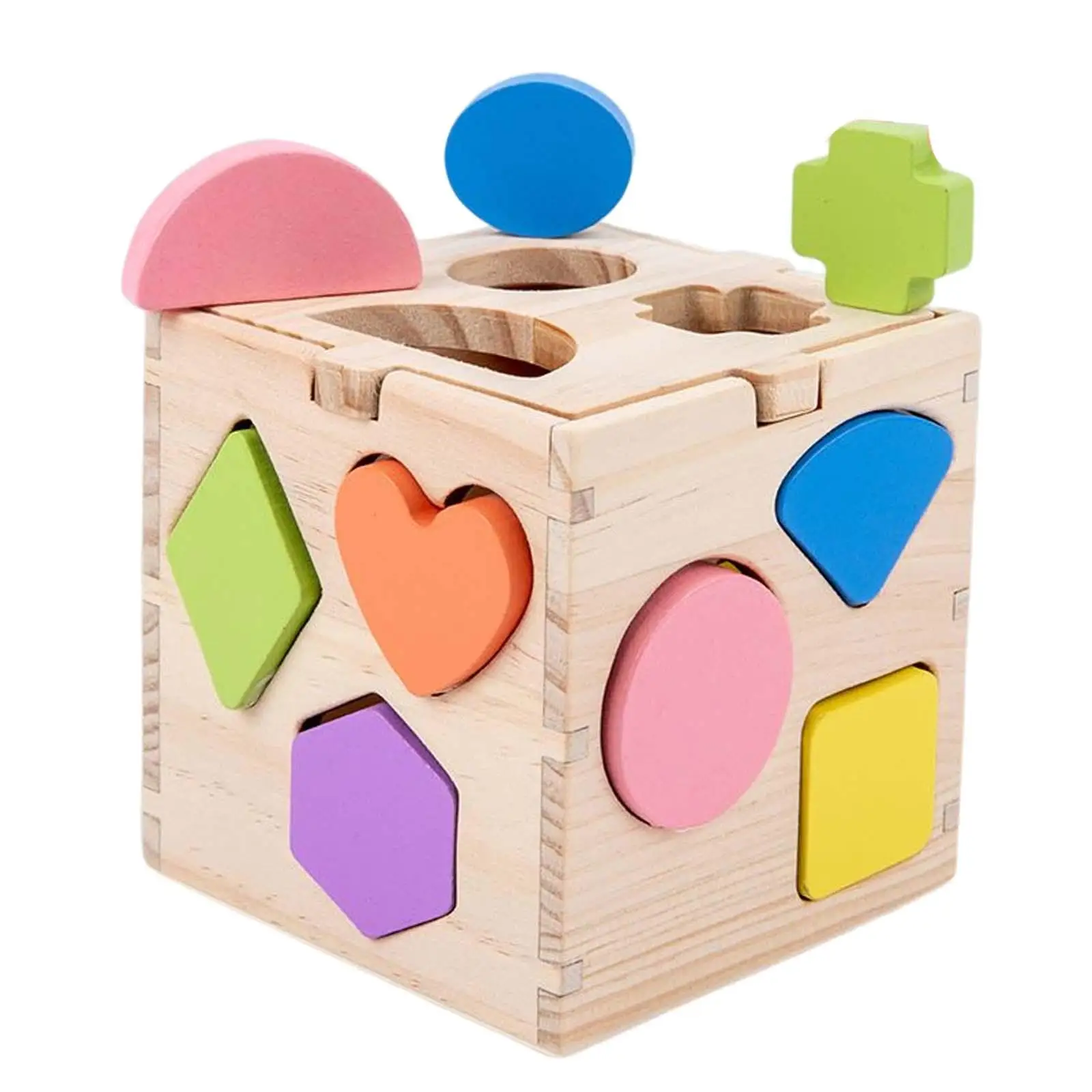 Geometric Shape Blocks Shape Sorter Toys Fine Motor Skills Toddlers Puzzles Toy for Birthday Gifts