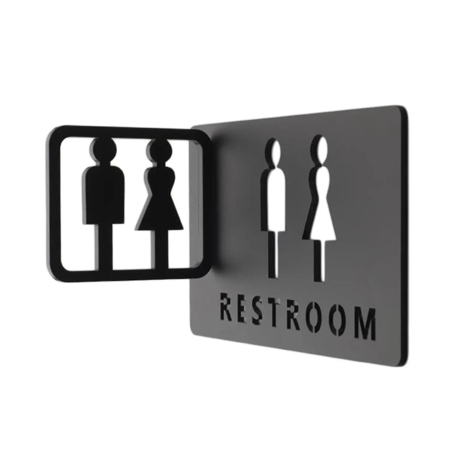 Acrylic Toilet Sign Bathroom Sign 3D Identification Sign for Shop Mall Restaurant