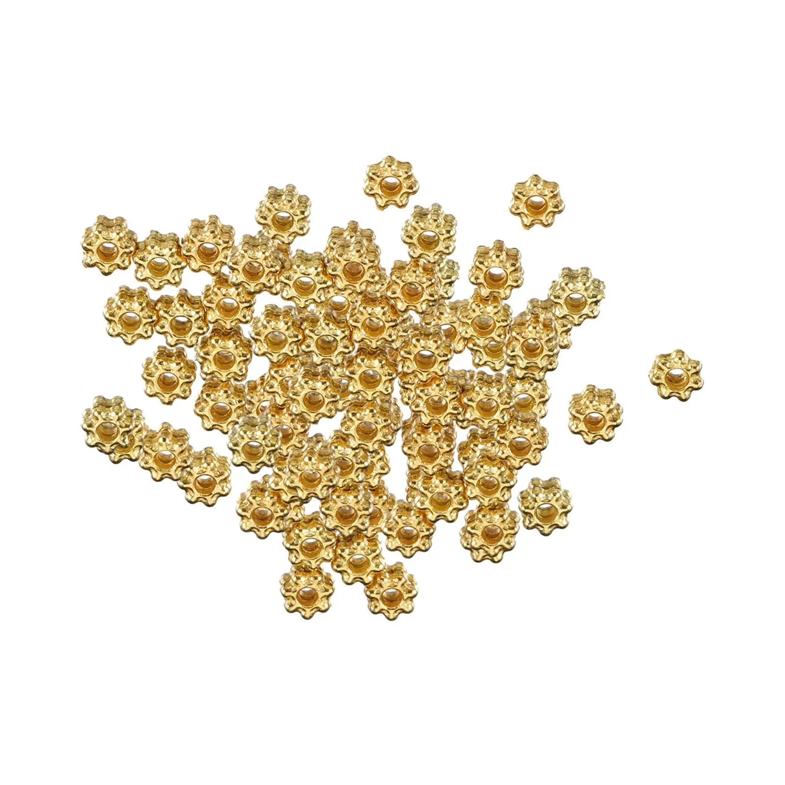 200Pcs Snowflake Spacer Beads DIY Craft Metal Decorative Loose Charm Beads for Jewelry Making Necklace Earring Bags Accessories