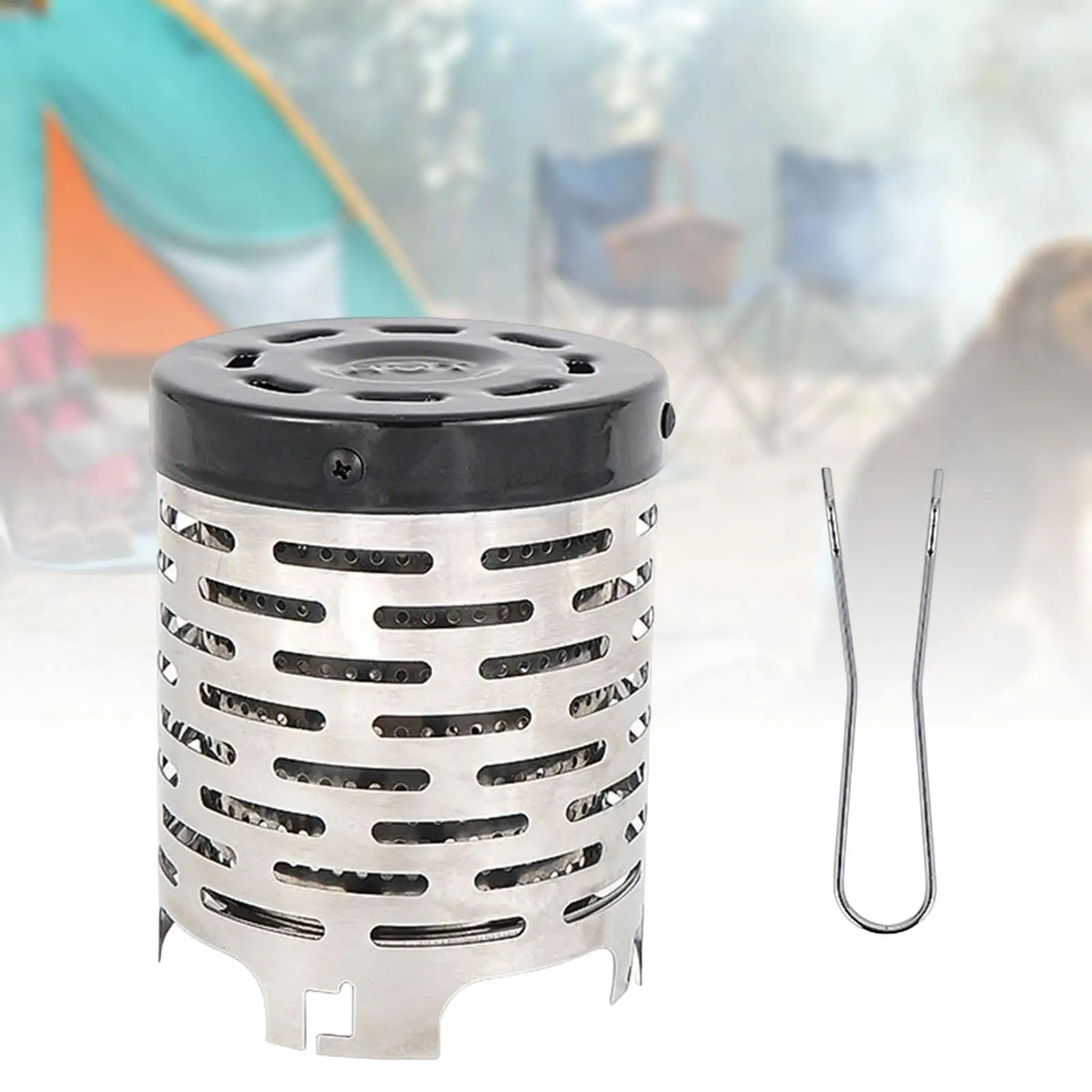 Outdoor Camping Mini Heater Tent Heating Cover Portable Camping Equipment Stainless Steel Warming Stove Cover for Backpacking