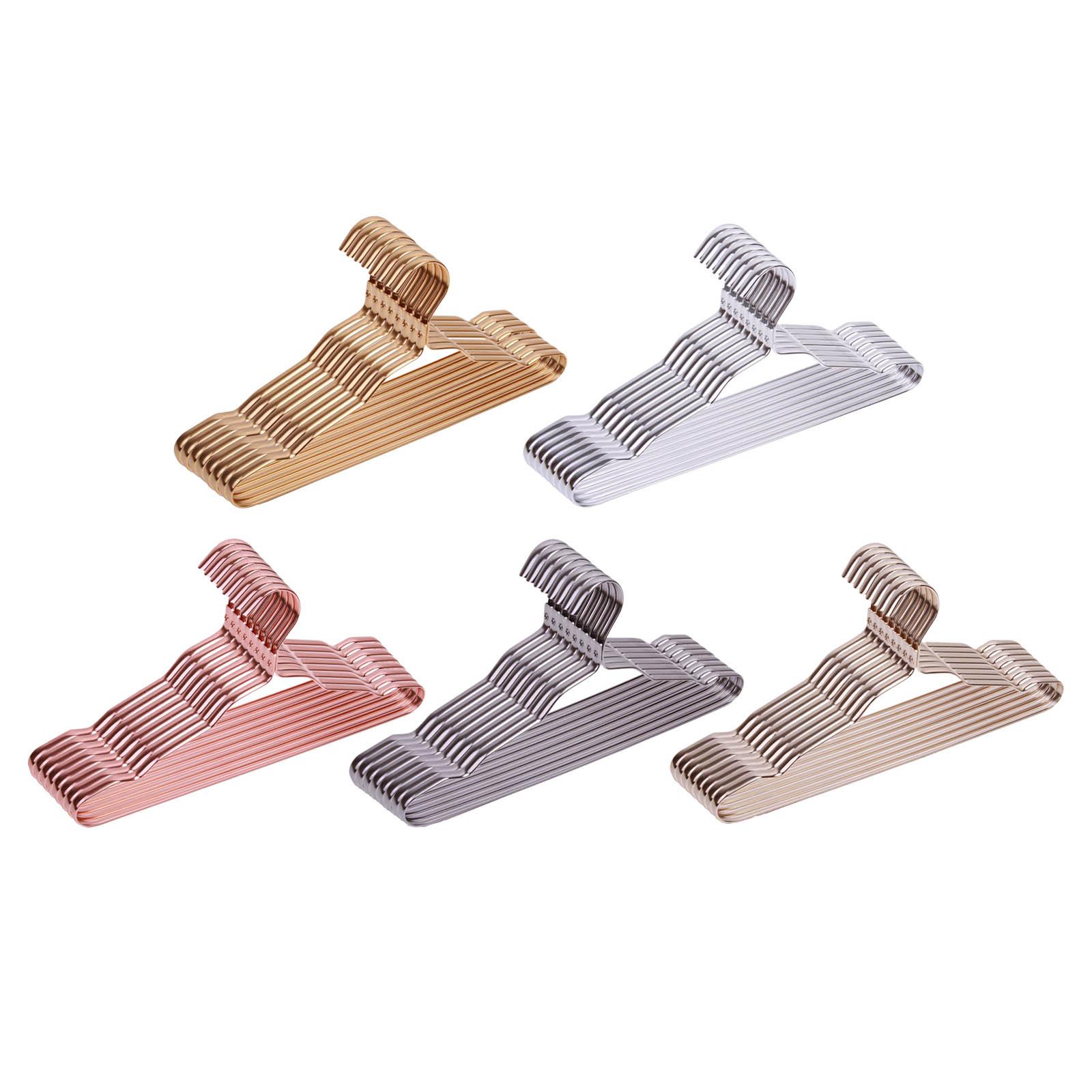 10Pcs Strong Metal Wire Hangers Anti Slip for Home Nursery Everyday Use