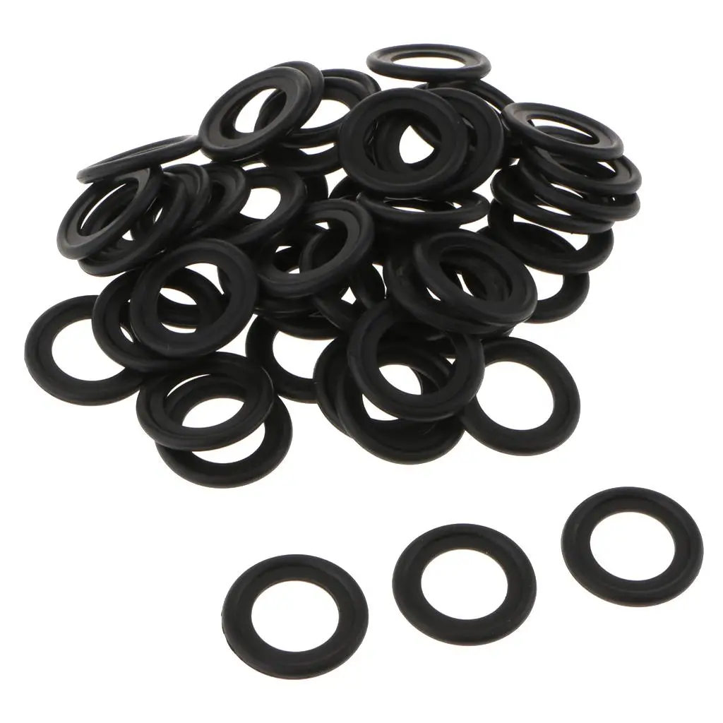 50pcs Engine Oil Drain Plug Rubber Crush Washer Seal O-Ring Gasket for M14