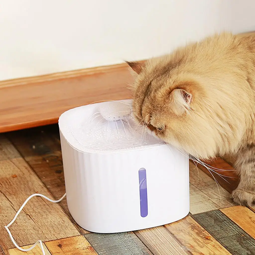 Electric Pet Cat Dog Water Fountain Dispenser Auto Drinking Bowl w/Filter