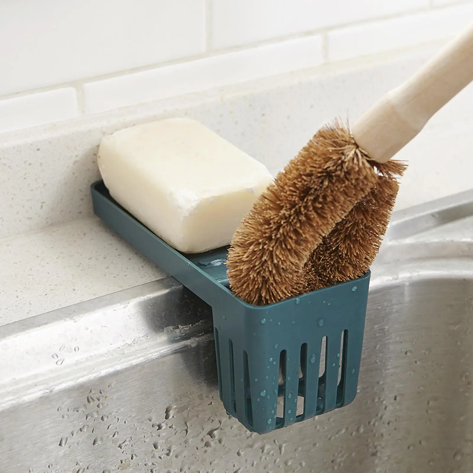 Multipurpose Suction Sponge Holder Dishcloth Rack Sink Caddy Organizer Kitchen Sink Suction Holder for Counter Bathroom