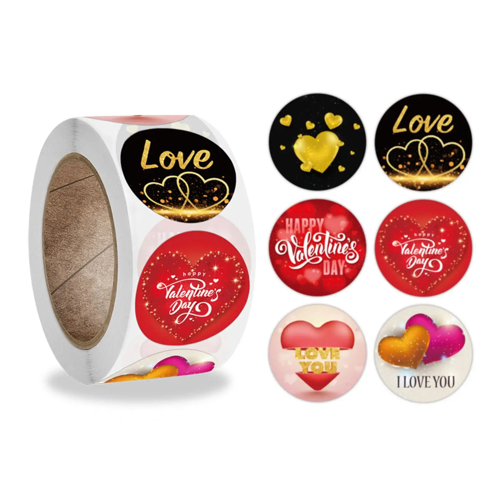 Valentines Loving Heart Stickers Envelope Stickers Decals Label for Birthday Gift Packaging Card Making Festival Dessert Boxes