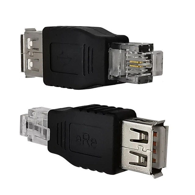 Usb 2.0 à Rj11, USB A Femelle Vers Réseau Téléphonique 6p2c Rj11 Mâle  Adaptateur de prise