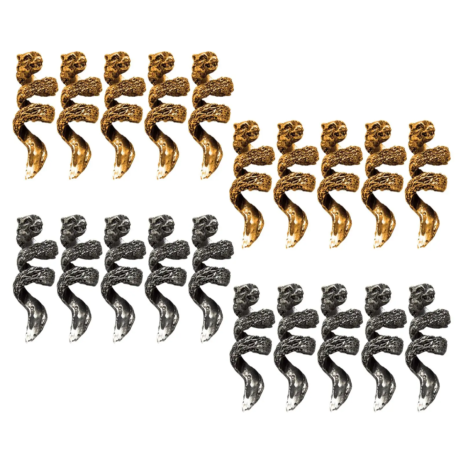 10 Pack Set   Coil Set Beards Pendants Hair Accessory Beard Beads for Men and Women