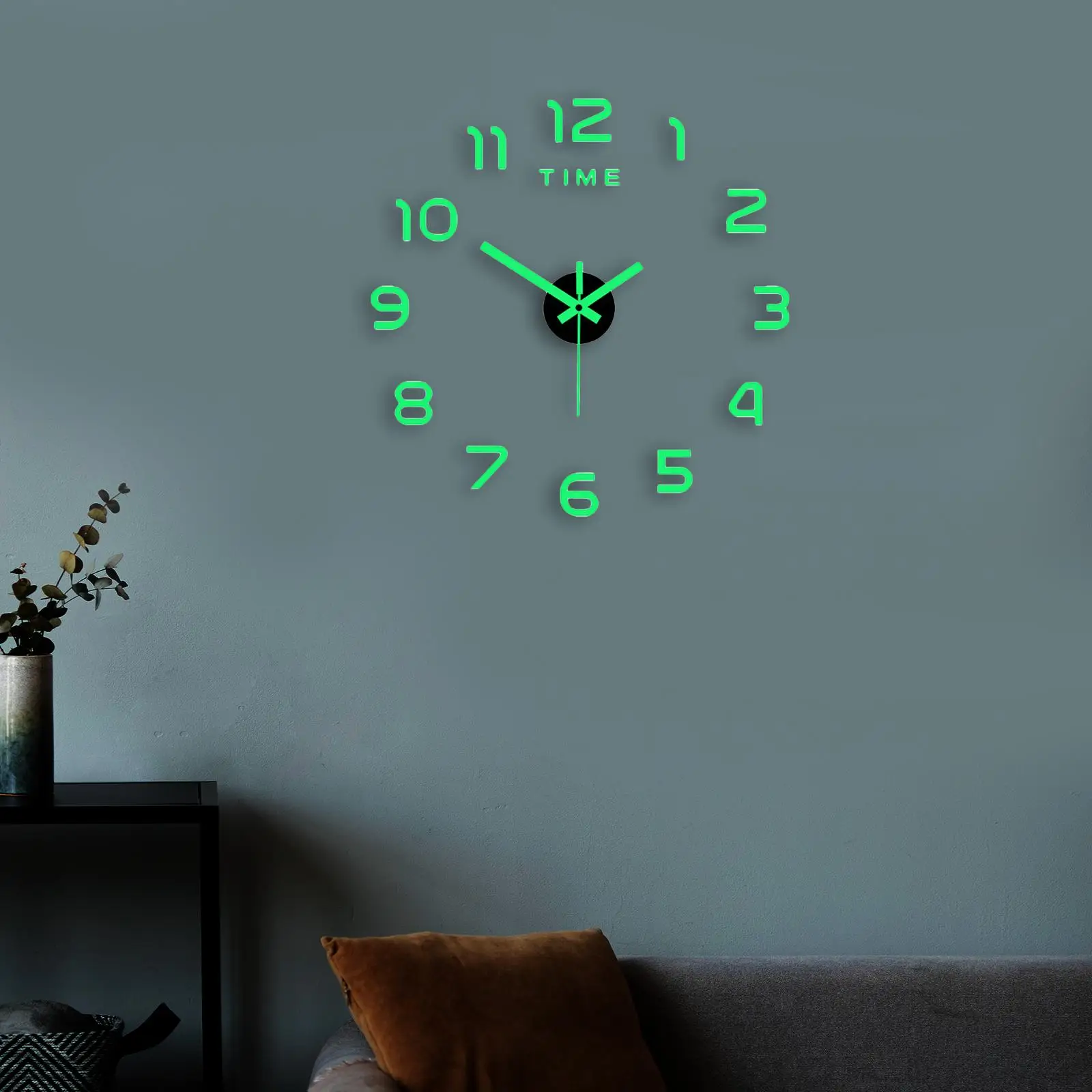 Luminous Wall Clock Stickers Decorative Clocks for Bedroom Home Decoration