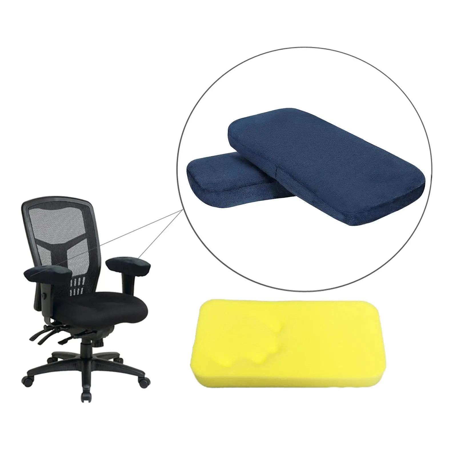 Memory Foam  Armrest Pads  Elbow  Removable Washable Universal 2 Pcs/ Set