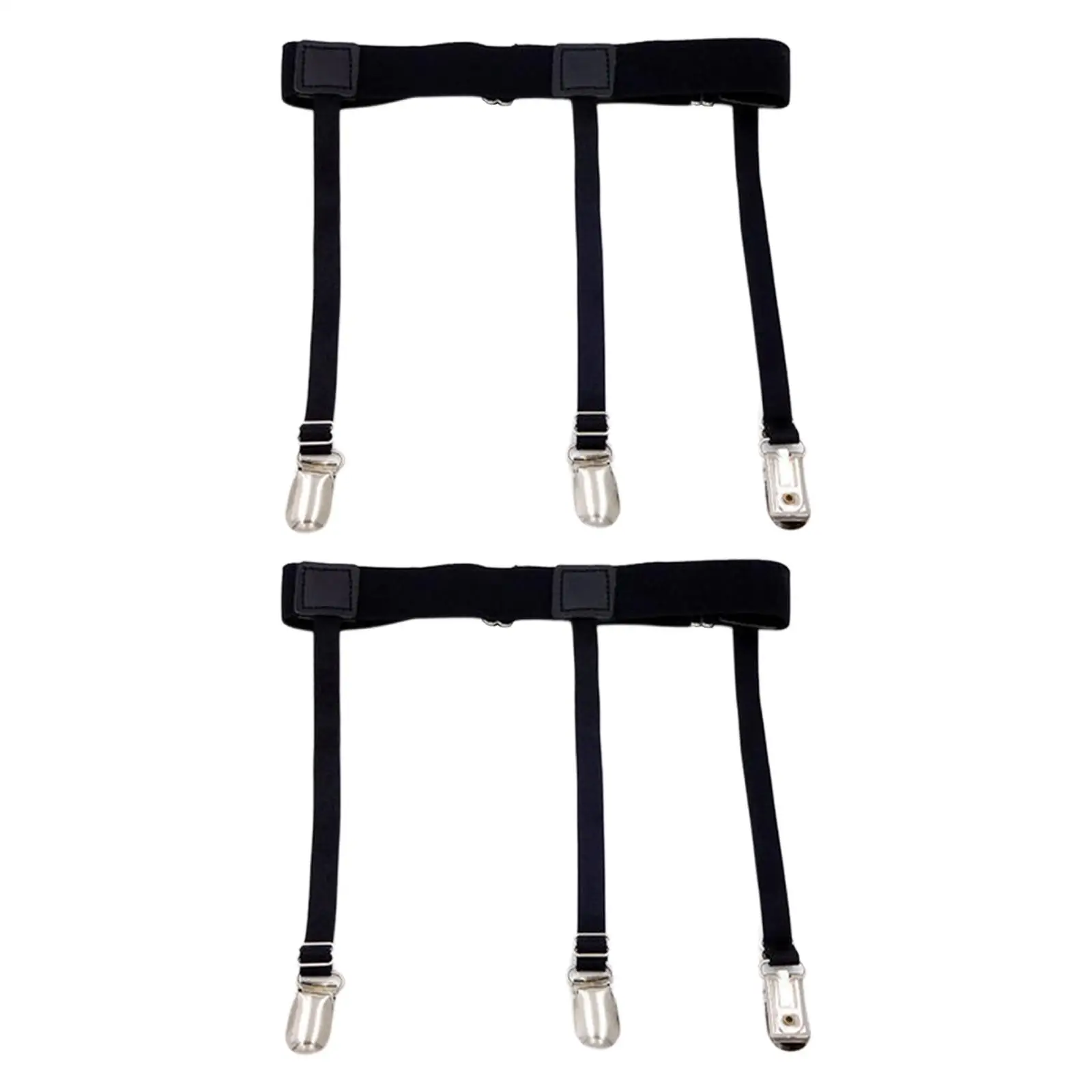 2 Stays Leg Garter Shirt Adjustable Elastic Shirts Garters with Non Clips for Professional Business Men