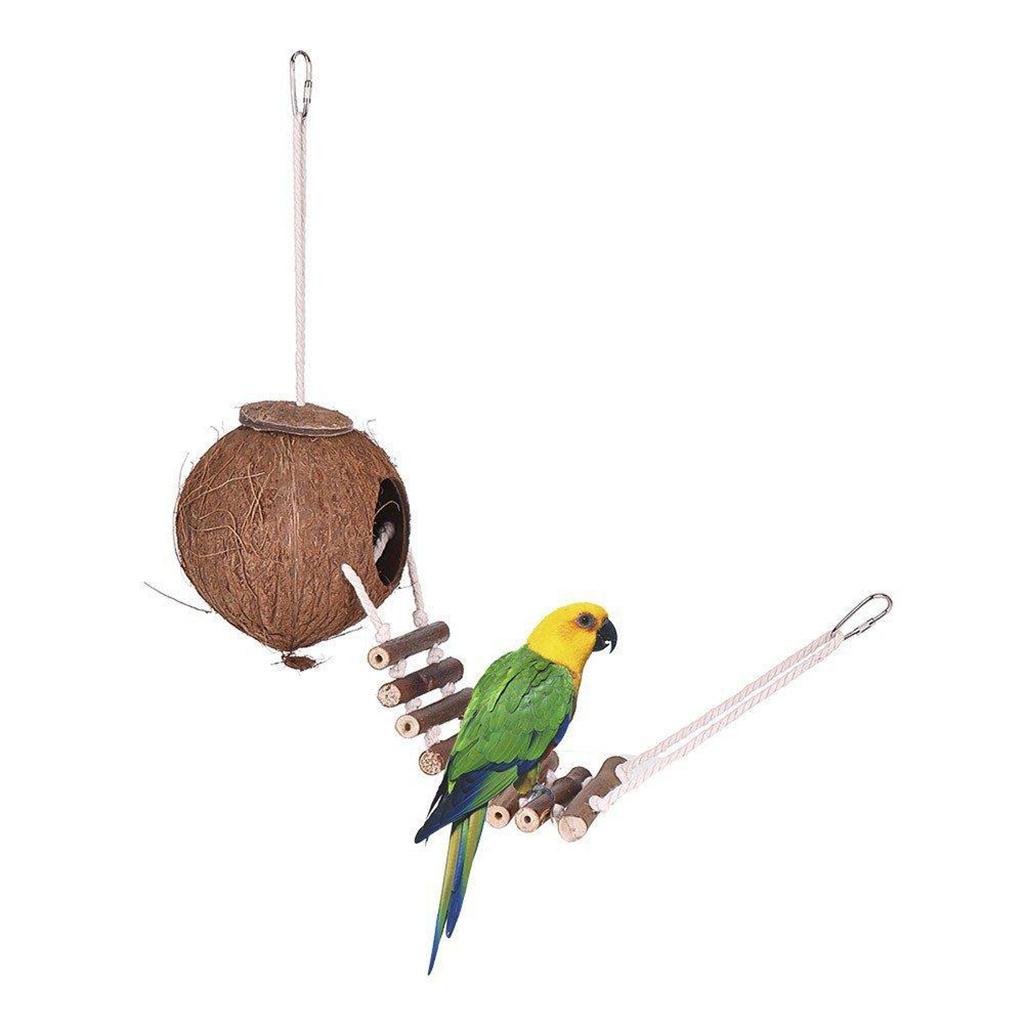 Title 1, Hanging Bird House Cage Toy for Pet Bird, Natur...