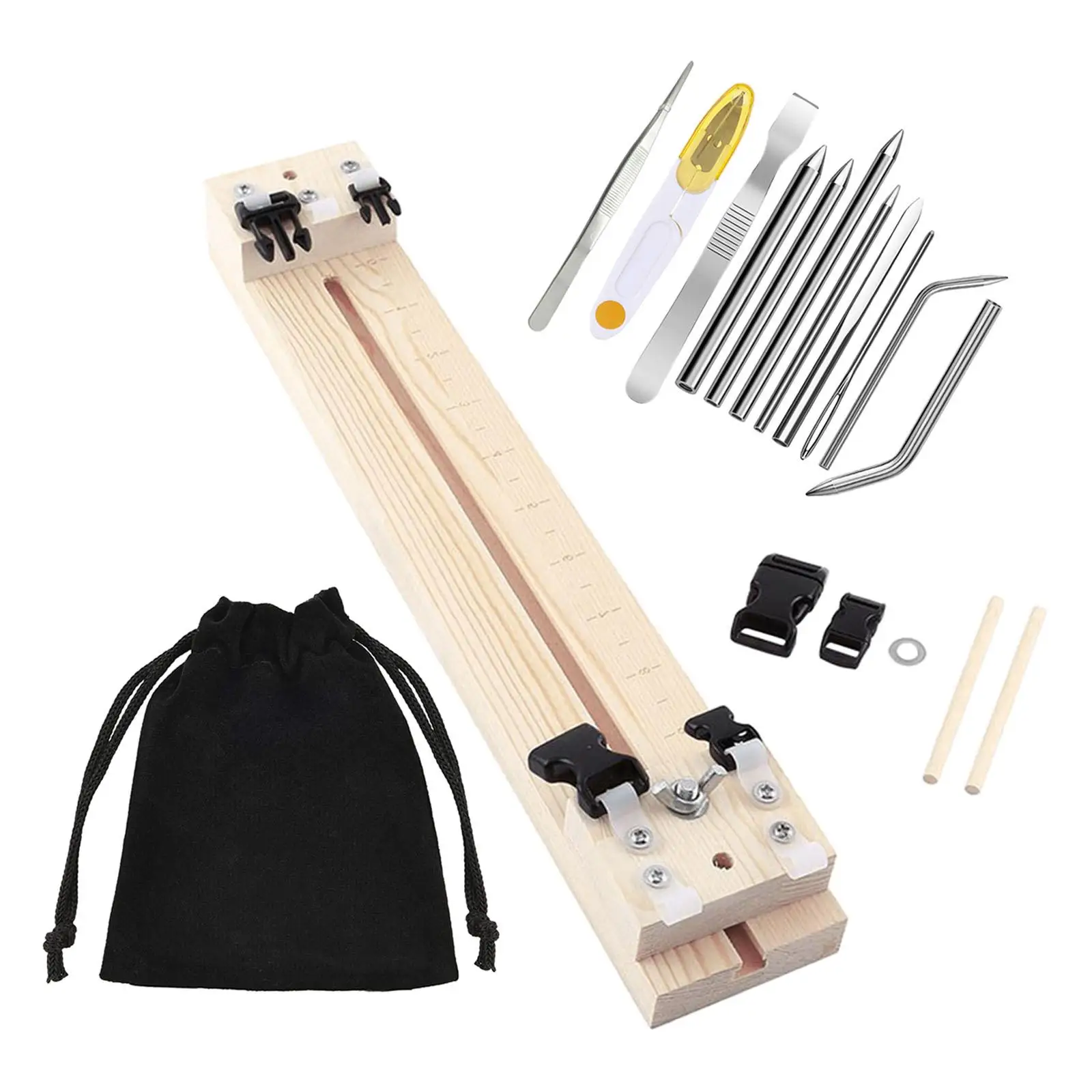 Paracord Lacing Needles with Stainless Steel Tweezers DIY Adjustable Jig Bracelet Maker for Craft Supplies Umbrella Rope Weaving